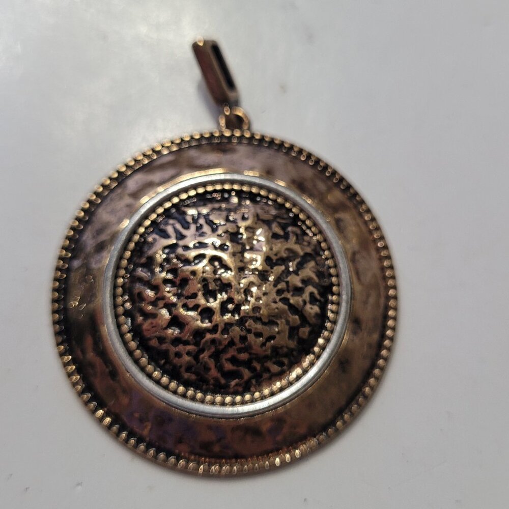 Fashion Estate Disk Sphere Necklace Pendant Mixed Metals